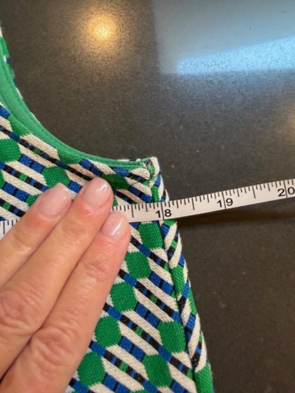 Maeve By Anthropologie Green Geometric Shift Dress Medium - Picture 7 of 10